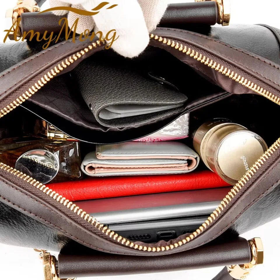 Sac à main à poignée supérieure en cuir pour femmes, sac à bandoulière à coque décontractée, sacs de messager initiés, sac à main à la mode pour dames, super haute qualité