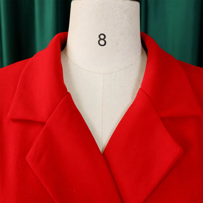 Robe plissée mi-longue à col de costume, taille haute, à la mode, nouvelle collection automne 2025