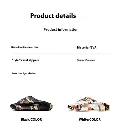 Plate-forme chaussures pour hommes nouveaux tongs d'été 2025 sandales respirant antidérapant amoureux hommes et femmes tout correspondant imprimé pantoufles hommes