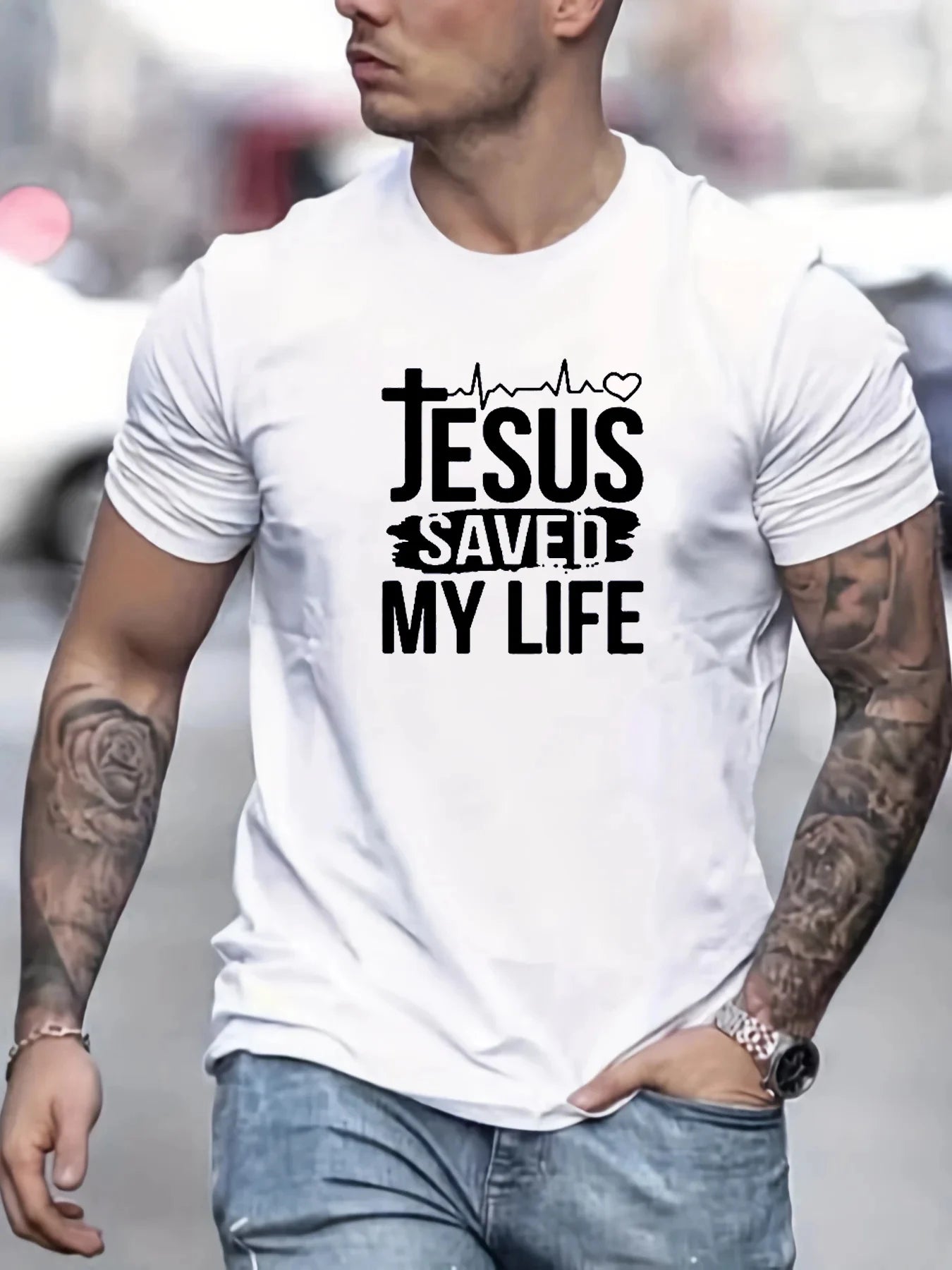 Mode hommes vêtements surdimensionné T-Shirt jésus Y2k T-Shirt été à manches courtes T-Shirt col rond décontracté hauts amples Harajuku homme vêtements