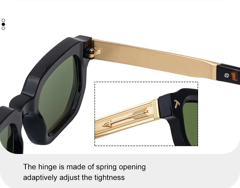 Polarisées Carré Punk lunettes de Soleil Hommes 2025 De Luxe Marque Classique Rectangle Lunettes De Soleil UV400 Conduite Lunettes De Mode En Plein Air Nuances