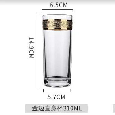 Phnom Penh-Verre Européen à Bord Argenté, Grand Clip Étranger, Vin Rouge, Brandy, Champagne, Table à Manger, Verre à Eau Domestique