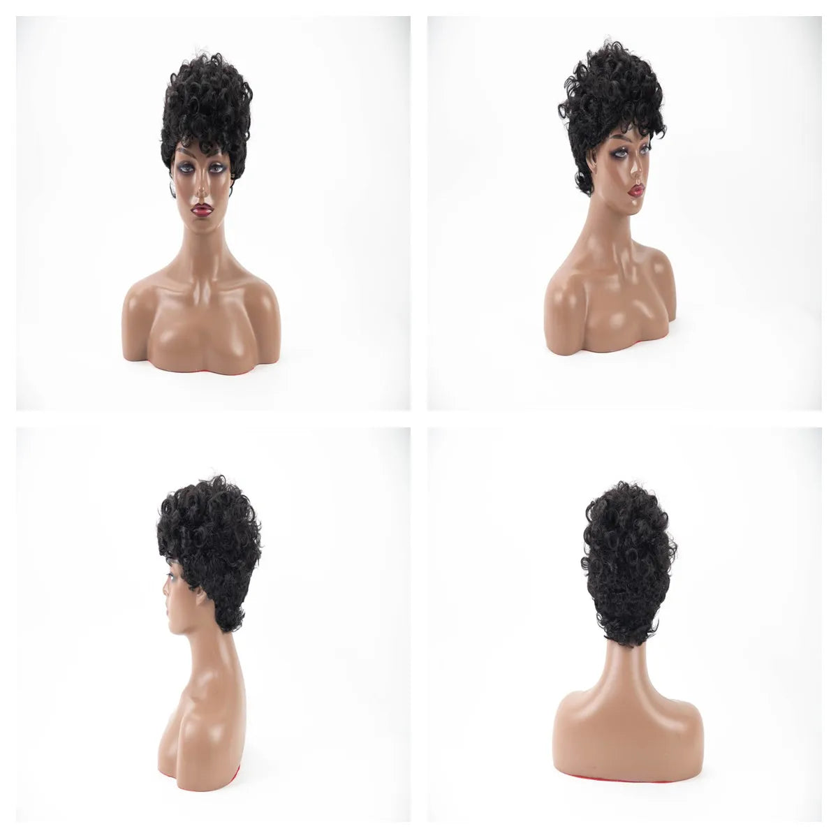 Perruque Afro Synthétique Courte Crépue Bouclée pour Femmes Noires, Blonde à Noire, Naturelle Comme Vrais Cheveux, Cosplay, ix