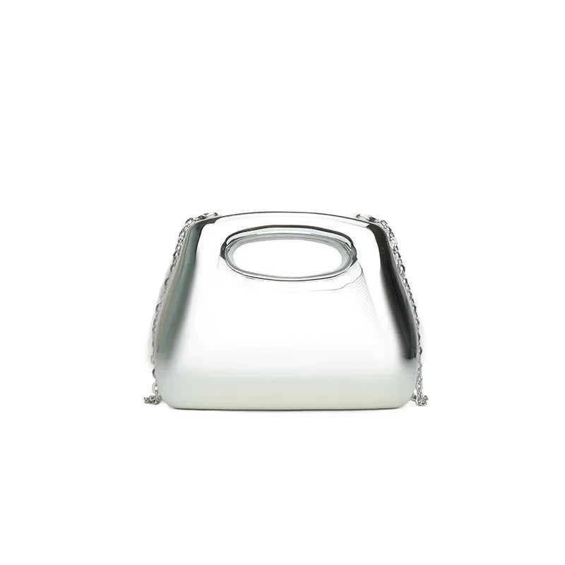 Sac à main hobo en acrylique doré pour femme, sac à main de plage transparent, sac à main de soirée, poignée supérieure ronde, fête de mariage, designer de luxe