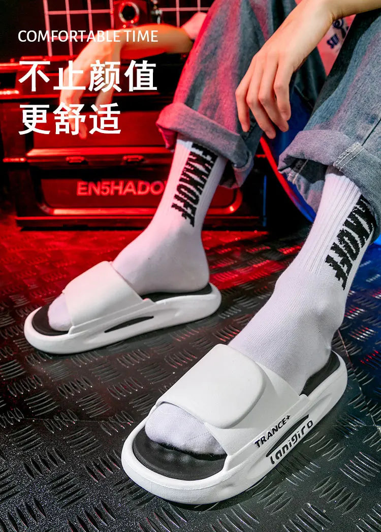 Tongs OligBeach pour hommes, pantoufles à enfiler, sandales chaudes, Zapatos zones bre, optique extérieure, chaussures à plateforme, mode