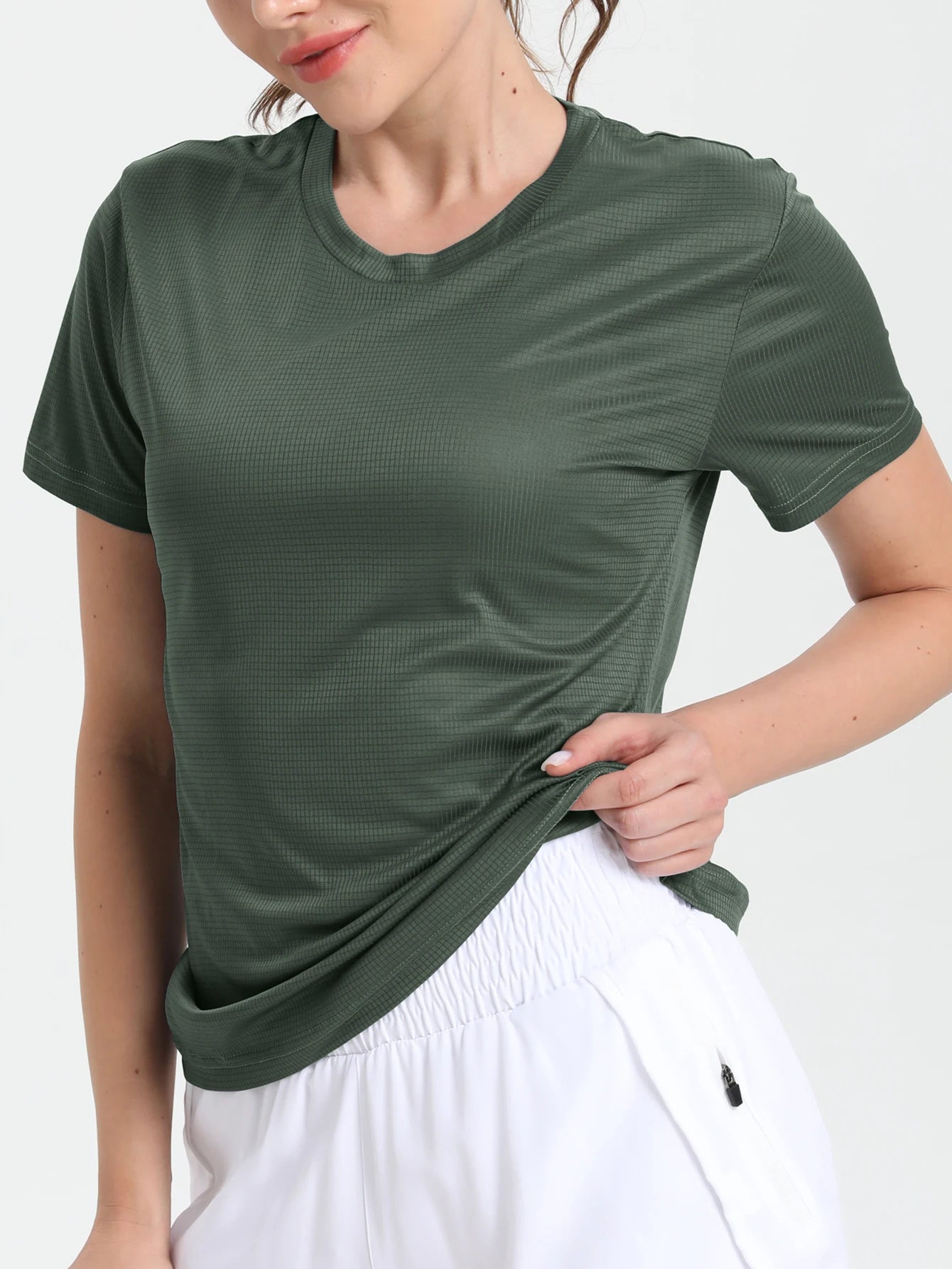 T-Shirt de Sport ultraléger à séchage rapide pour femmes, couleur unie, léger et respirant, chemise de Compression de gymnastique de course