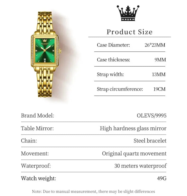 OLEVS-Montre-bracelet à quartz étanche élégante pour femme, date automatique, marque supérieure, montre originale pour femme, luxe, 9995, 2025