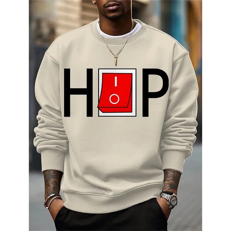 Sweat-shirt drôle à manches longues pour hommes, Streetwear rétro, Pull Hip Hop, Haut solide, Vêtements pour hommes, Harajuku, Printemps, Nouveau, Y2k PVD, 2025