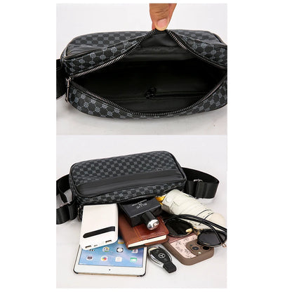 Sacs à bandoulière d'affaires légers et décontractés pour hommes, sacoche en cuir PU, sacs à bandoulière confortables à large sangle de styliste