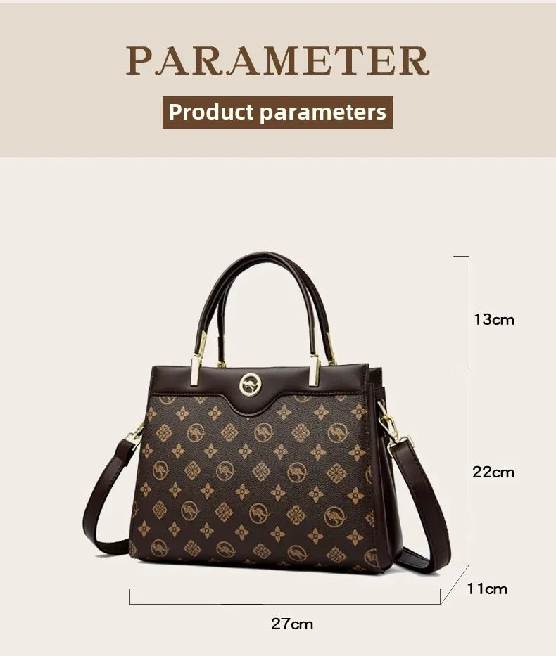 Sac fourre-tout rétro de grande capacité, sac à main imprimé couleur assortie Simple, cadeau pour maman, sac à bandoulière Simple, fermeture à glissière, autre matériau