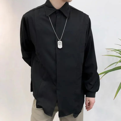 Chemise à manches longues CHRISTAMPain pour homme, grande taille, style Steampunk, Harajuku, Hip Hop, à revers, ChimDesigner