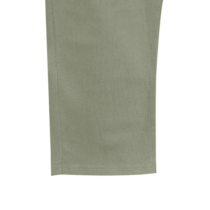 Pantalon de plage confortable en coton et lin pour hommes, sangle droite, haute qualité, décontracté, printemps et automne, nouvelle mode, 2025