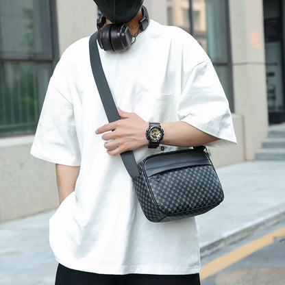 Sacs à bandoulière d'affaires légers et décontractés pour hommes, sacoche en cuir PU, sacs à bandoulière confortables à large sangle de styliste