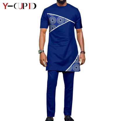 Robes africaines pour femmes, tenues de Couple assorties, Bazin Riche Dashiki, Slim, imprimé pompon, longues robes de fête Y23C009