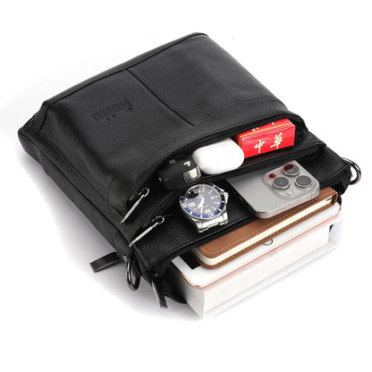 Sac messager en cuir pour hommes, sac à bandoulière d'affaires, petit sac à bandoulière multifonction, sac de voyage pour hommes