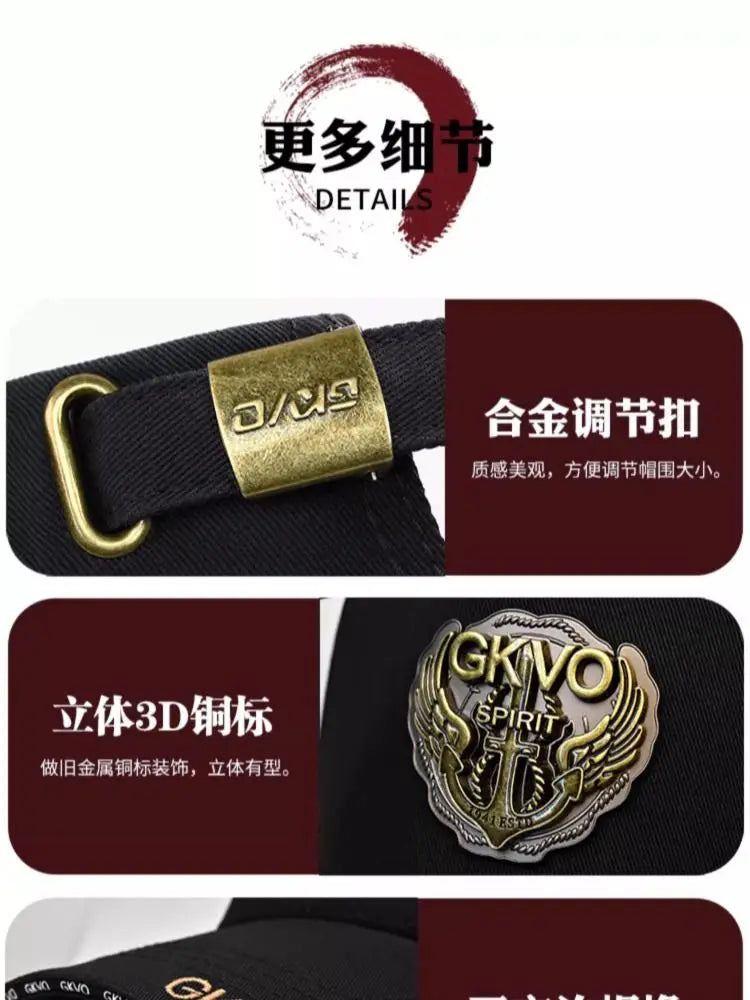 Casquette de baseball Four Seasons Tall Crown pour homme, grande taille, chapeau avec visage ombré, casquette à visière verde, nouveau, 2024