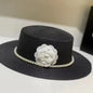 Chapeau plat d'été pour femmes, nouveau style, chapeau de soleil, de plage, de mariage, de thé, élégant, avec coiffure en perles, 모자
