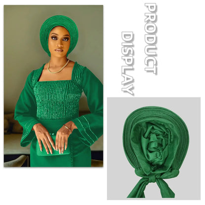 Casquette Turban plissée pour femmes africaines déjà fabriquées Auto Gele femme bandeau Nigeria dame chapeaux chapeau fête de mariage chapeaux