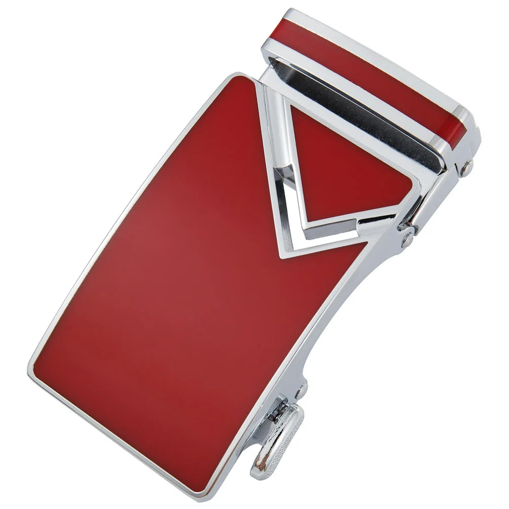 Ceinture en alliage métallique pour hommes, 3.5cm, boucle automatique à dégagement rapide, Clip de ceinture d'affaires, sans trous, boucle de ceinture en cuir bleu rouge