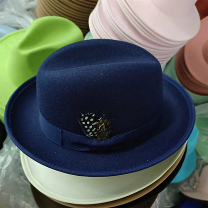 NOUVEAU chapeau de tarte de porc bord hommes femmes Fedora classique gentleman melon cosplay derby melon anglais chapeau panama jazz chapeau en gros