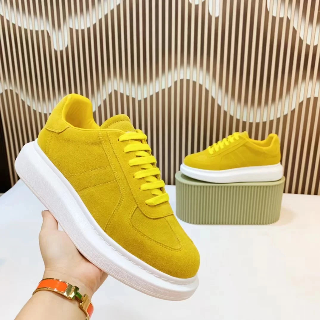 Baskets décontractées en cuir fabriquées à la main pour hommes, baskets à plateforme, mocassins plats originaux unisexes, chaussures pour hommes