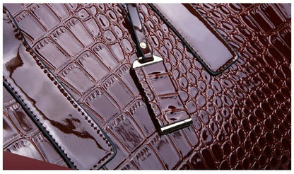 Sacs à main à imprimé crocodile pour femmes, sac fourre-tout, sangle réglable, poignée supérieure, grande capacité, sacs à bandoulière, travail, voyage, cadeau