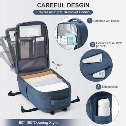 Sac à dos de voyage pour courte distance, avion Ryanair, sac de cabine, 40x20x25, loisirs, école, ordinateur portable, bagage à main, femmes, hommes