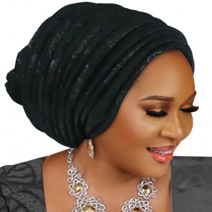 Turban Plissé pour Femme, Cravate de Sauna, ixde Mariage Africain, Nigeria, 2025