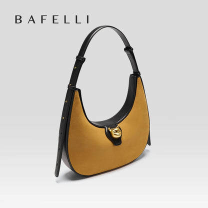 BAFELLI 2025 nouveau sac à main pour femmes série chat en cuir véritable marque de luxe mode rétro STYLE épaule HOBOS sacs à rabat femme