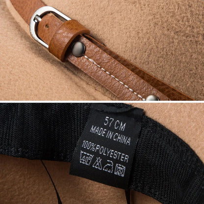 Chapeau Fedora en laine pour hommes et femmes, casquette de Jazz à large bord, Imitation laine, chapeau britannique en feutre d'église, automne hiver