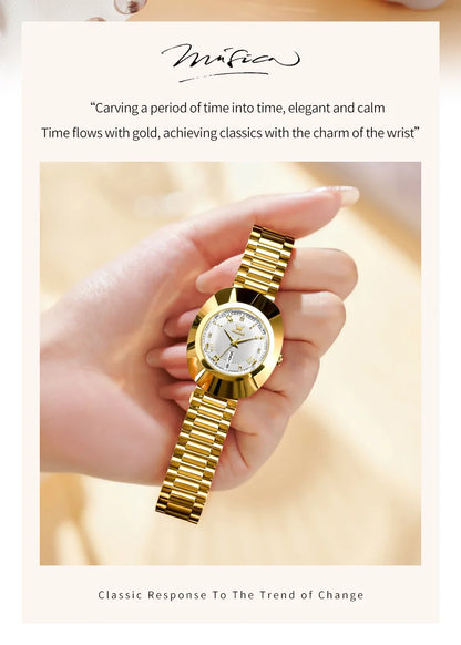 OLEVS Top marque de luxe montre pour femme élégante mode or acier inoxydable montres pour femmes calendrier étanche montre-bracelet à Quartz