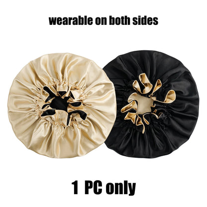 Bonnet de cheveux minimaliste Double couche en Satin, 1 pièce, bonnets de sommeil pouvant être portées des deux côtés, casquette polyvalente pour hommes/femmes
