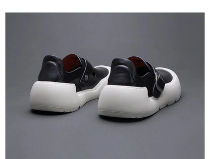 Été 2025 nouveaux mocassins en cuir respirants pour hommes semelles souples semelles épaisses confortables chaussures en cuir pour hommes à la mode et décontractées