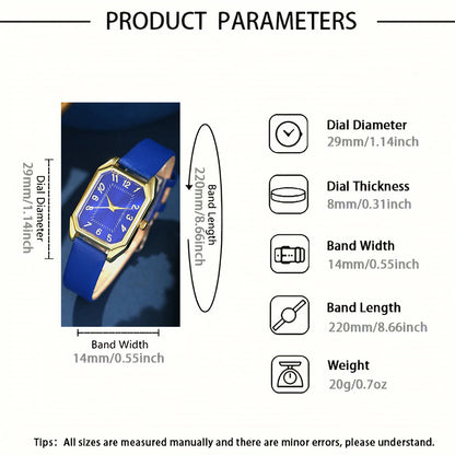 Montres carrées de luxe pour femmes, montre-bracelet à quartz pour dames, ensemble de bijoux classiques simples, marque de mode, 6 pièces, 5 pièces, 1 pièce