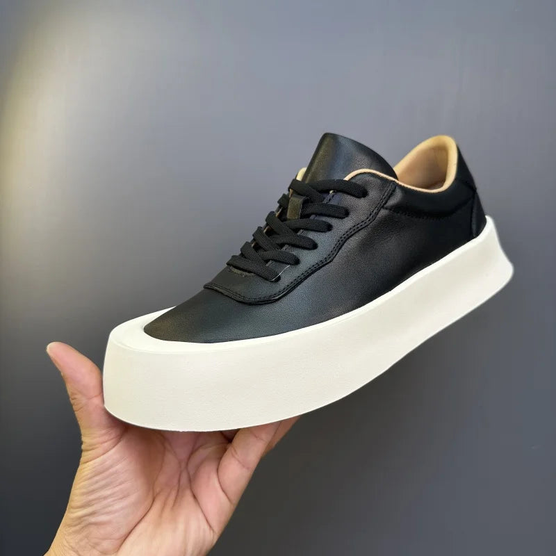 DOYUTIG-Chaussures de planche en cuir véritable pour hommes, baskets à semelle optique coordonnante, chaussures décontractées, rétro vintage, printemps et automne, SGHousex, nouveau