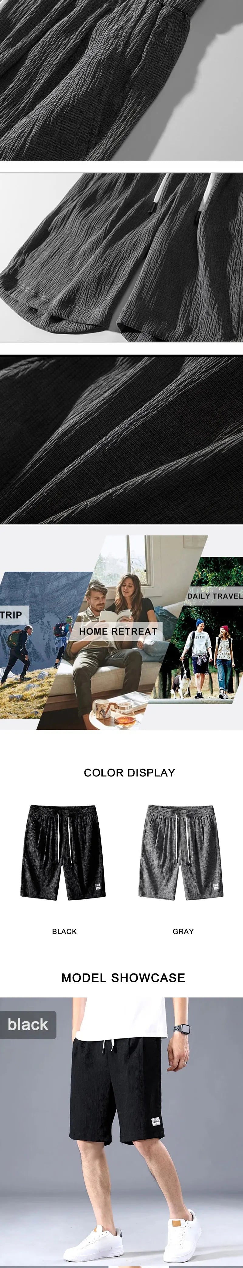 Lce – short de sport en soie pour hommes, pantalon court, ample, jambe droite, Cool, respirant, nouvelle tendance, décontracté, XL-XXXL