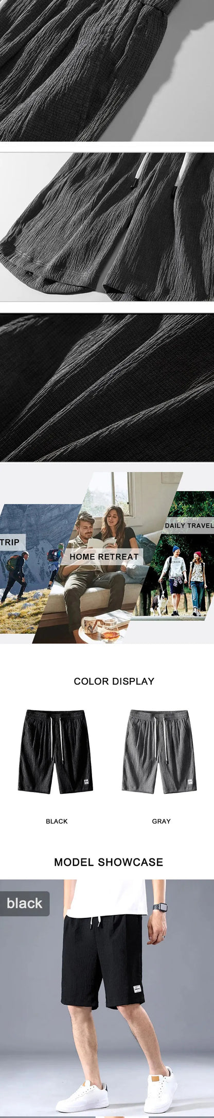 Lce – short de sport en soie pour hommes, pantalon court, ample, jambe droite, Cool, respirant, nouvelle tendance, décontracté, XL-XXXL