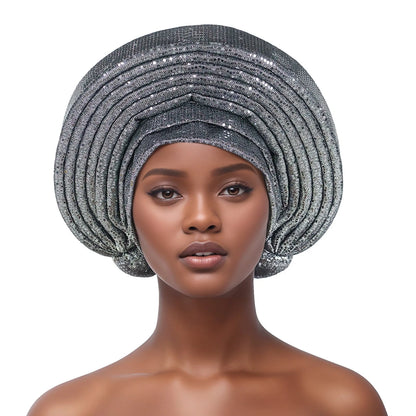 Casquette Turban plissée pour femmes africaines déjà fabriquées Auto Gele femme bandeau Nigeria dame chapeaux chapeau fête de mariage chapeaux