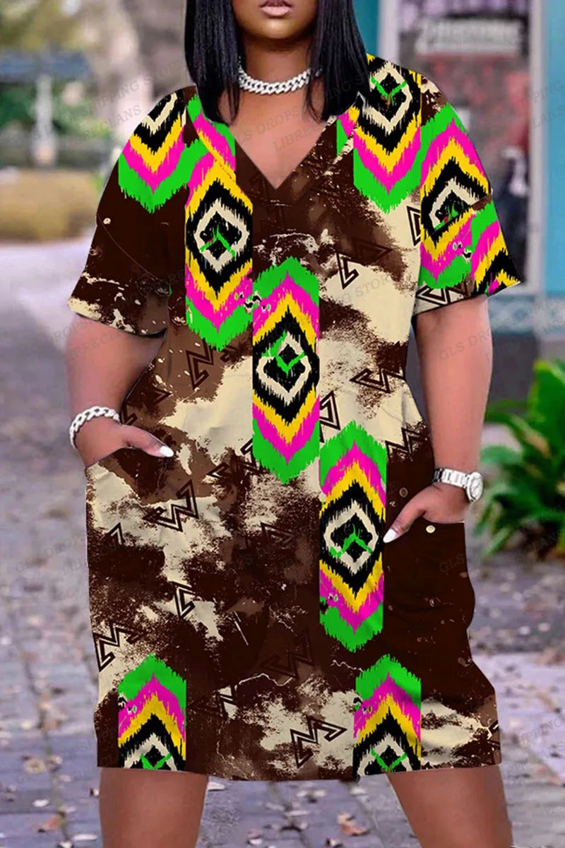 Robe Maxi africaine Sexy pour femmes, élégante, ample, col en v, manches courtes, robe de plage, robes de soirée pour dames