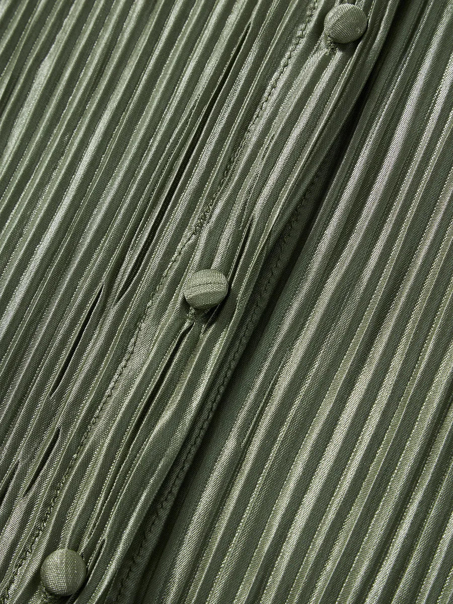 Ensemble de vêtements décontractés pour femmes, chemise froncée à manches longues, boutonnée et short, 2 pièces