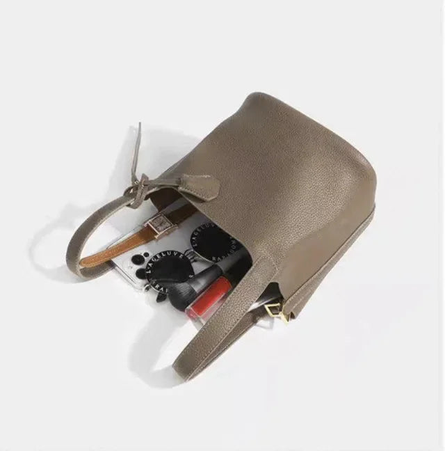 Nouveau 2025 sac seau en cuir pour femmes panier de légumes sac à main maman sac de mariage sac à bandoulière en polyuréthane souple avec poche Mobile