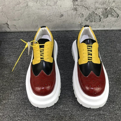 Chaussures Brogue Multi-documents en Cuir group pour Homme, Souliers à Grande Tête, Style Britannique, Décontracté, Rehausseur, Alicante zones me