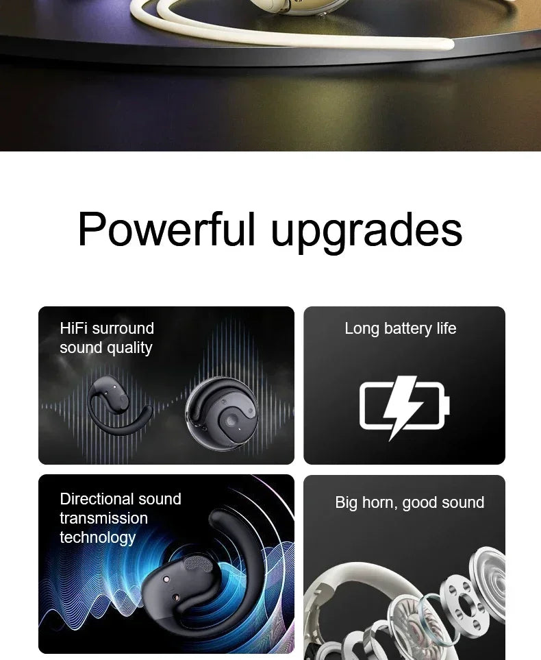 OWS casque sans fil Bluetooth casque avec microphones HiFi stéréo son écouteurs Smart Touch sport étanche écouteurs pour téléphone