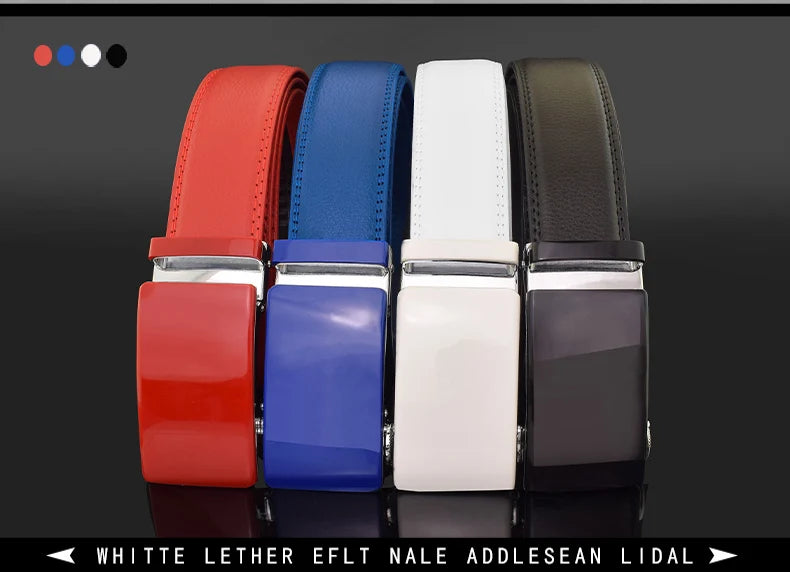2024 hommes Designer ceintures de haute qualité blanc marque de luxe Ceinture automatique boucle peau de vache décontracté affaires taille sangle Ceinture Homme