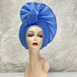 Turban de tête musulman pour femmes, Gele africain violet, casquettes déjà fabriquées, Auto Aso Oke, cravate de sauna Gele, chapeau rond pour dames, Z620-2 de fête