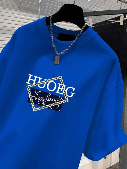 T-shirt à manches courtes en pur coton de style européen pour femmes, vêtements d'été décontractés, haut imprimé à col rond, pull basique pour femme