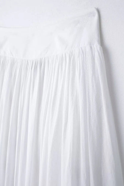 TRAFZA – ensemble 2 pièces pour femmes, chemise ample à simple boutonnage brodée bleue + jupe de rue plissée ample taille haute Chic