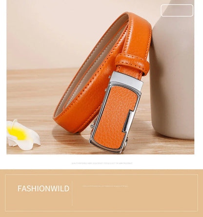 Ceinture de mode coréenne pour femmes, fine, étroite, art, couverture de taille, blanc, orange, bleu, vert, jaune, rouge, designer, ceinture automatique, nouveau