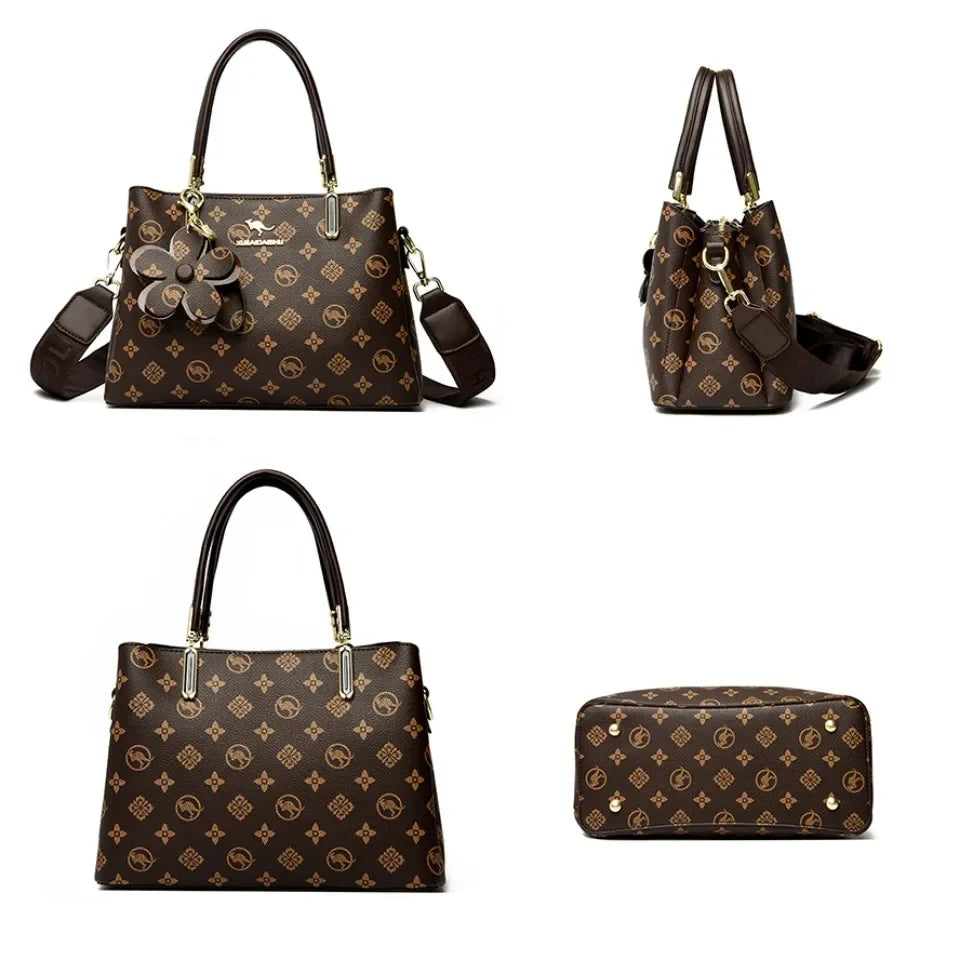 Sacs à poignée supérieure imprimés pour femmes, Sac à main en cuir de bonne qualité, Sac à bandoulière de luxe de styliste pour dames, Sac de banlieue
