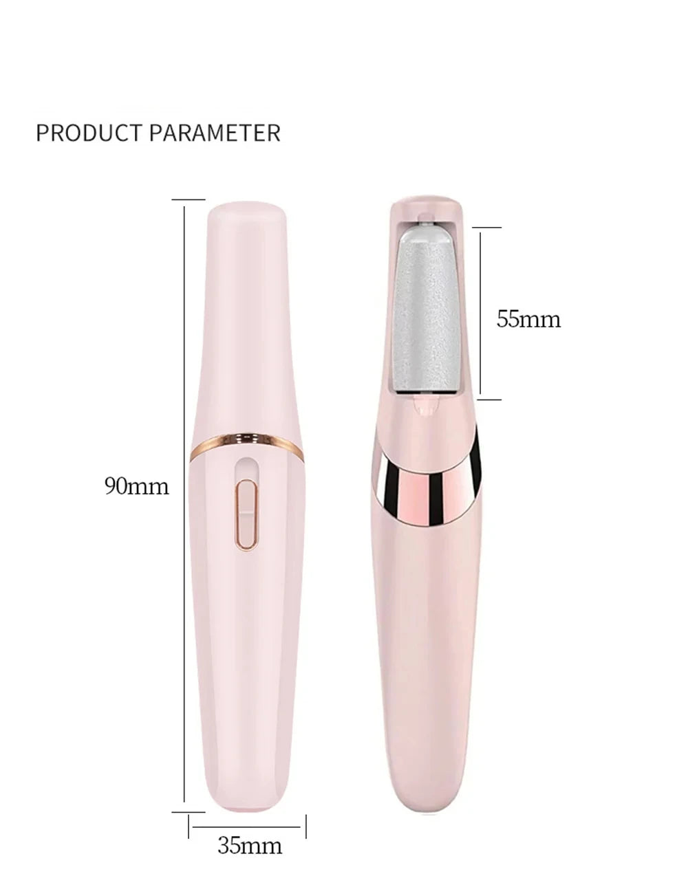 Ensemble de broyeur électrique pour les pieds, dissolvant de callosités sèches et de peaux mortes, outil de pédicure pour pieds à rouleaux rechargeables avec 2 têtes de rouleau amovibles